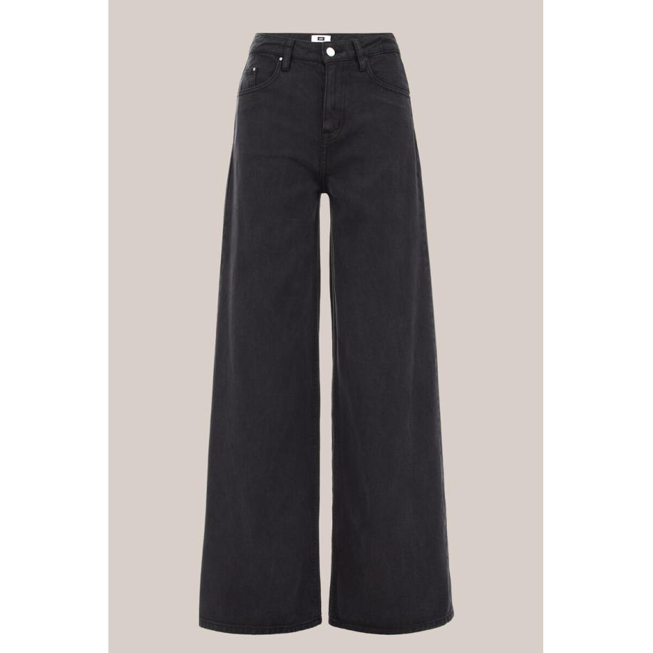 WE Studio dames high rise wide leg jeans - THE PALAZZO JEANS high waist - Zwart - Maat: 27 Zwart