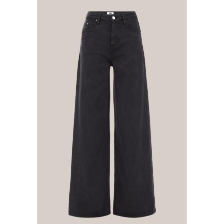 WE Studio dames high rise wide leg jeans - THE PALAZZO JEANS high waist - Zwart - Maat: 27