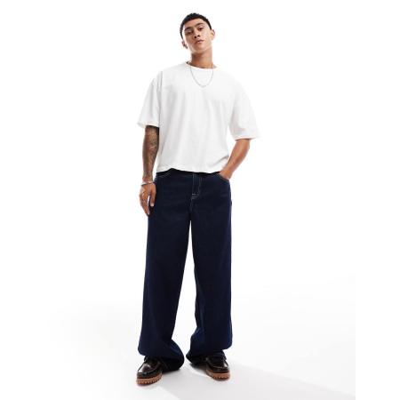 ASOS DESIGN - Super baggy jeans in indigo-Blauw