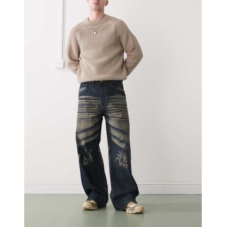 Cheap Monday - Losse baggy jeans in donkerblauwe wassing