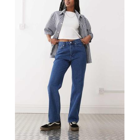 Obey Everyday Slim-fit denim jeans in donkere wassing blauw