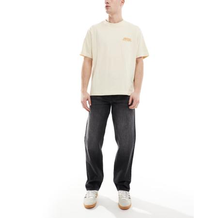 ASOS DESIGN - Jeans met rechte pijpen en stretch in zwarte wassing