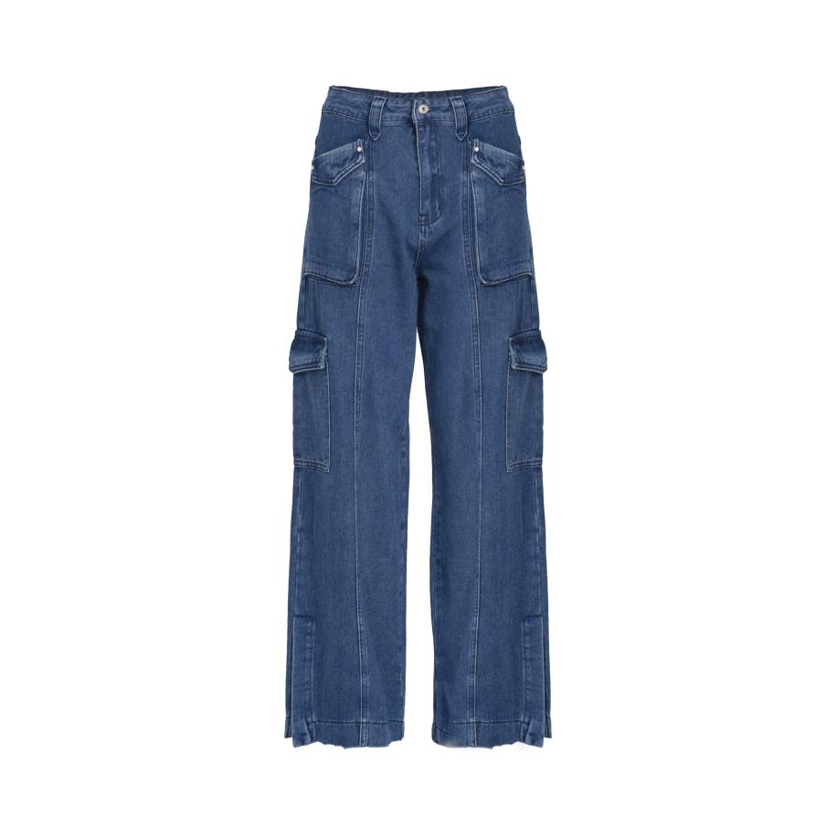 Influencer Influencer Cargojeans blauw denim -