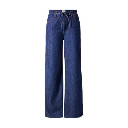 Oui OUI Bandplooi jeans donkerblauw