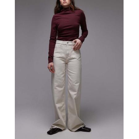 ARKET Lupine Jeans met hoge taille en wijde pijpen in winter wit