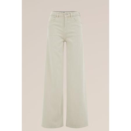 WE Studio dames high rise wide leg jeans - THE PALAZZO JEANS high waist - Lichtgrijs - Maat: 27