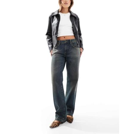 Cotton On Rechte jeans met lage taille in blauw