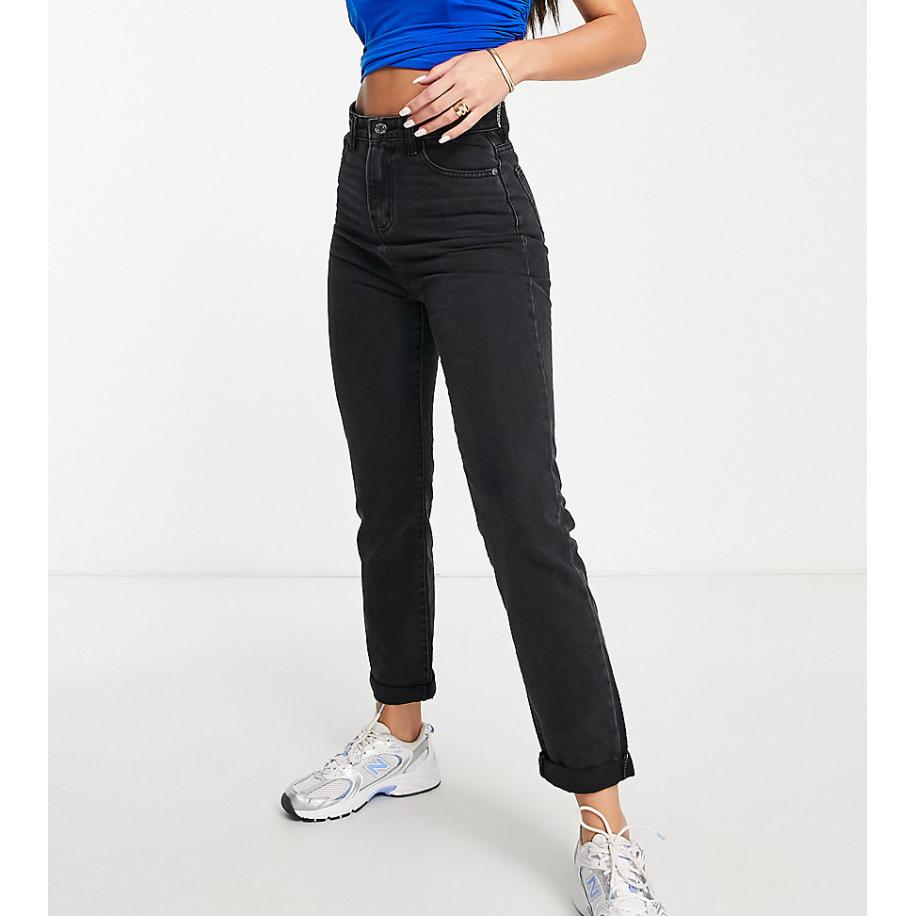 DTT Tall Lou Mom jeans in vintage zwart Zwart