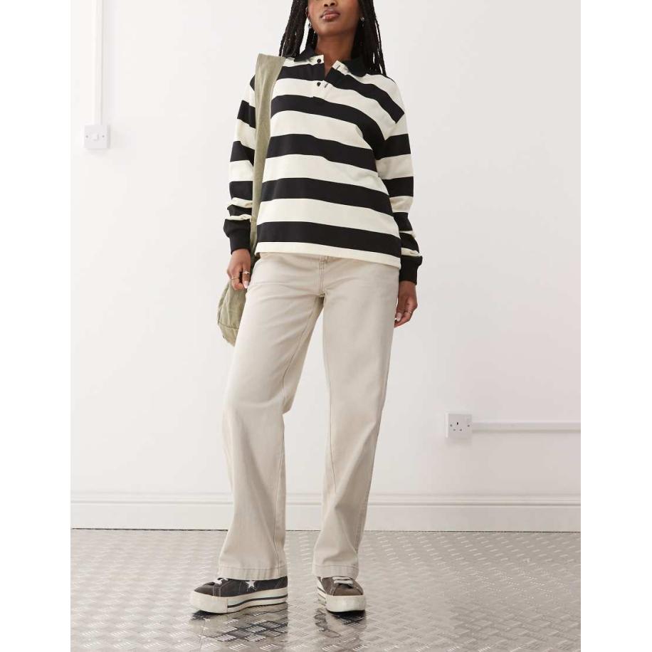 Obey Sybil Denim timmermansjeans in vervaagde beige wassing-Neutraal Multicolor