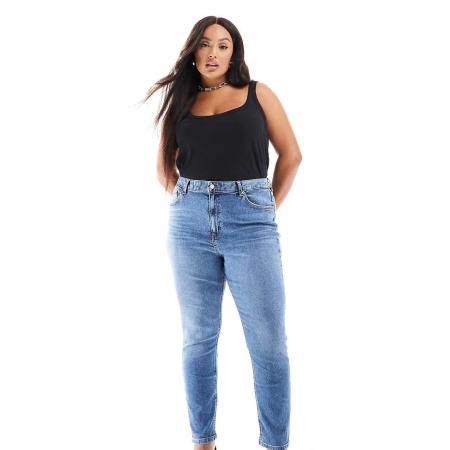 ASOS DESIGN Curve Ultieme skinny jeans in middenblauw