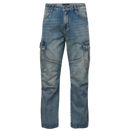 KOROSHI KOROSHI Cargojeans blauw denim / bruin