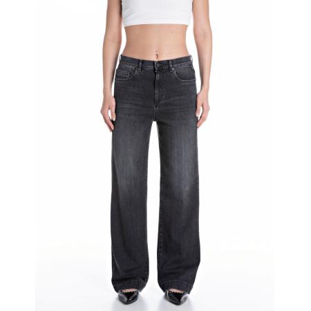 Replay REPLAY Bandplooi jeans MELJA black denim