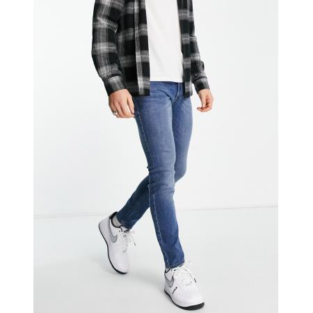 Jack & Jones Intelligence - Liam - Skinny-fit stretchjeans in middenblauw