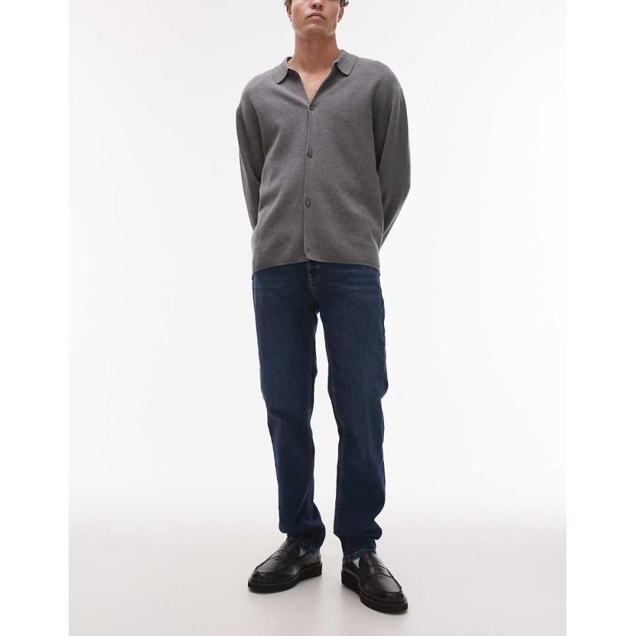 Topman - Smalle jeans met stretch in donkerblauw Blauw