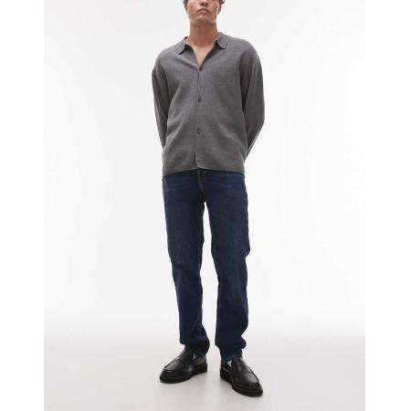 Topman - Smalle jeans met stretch in donkerblauw