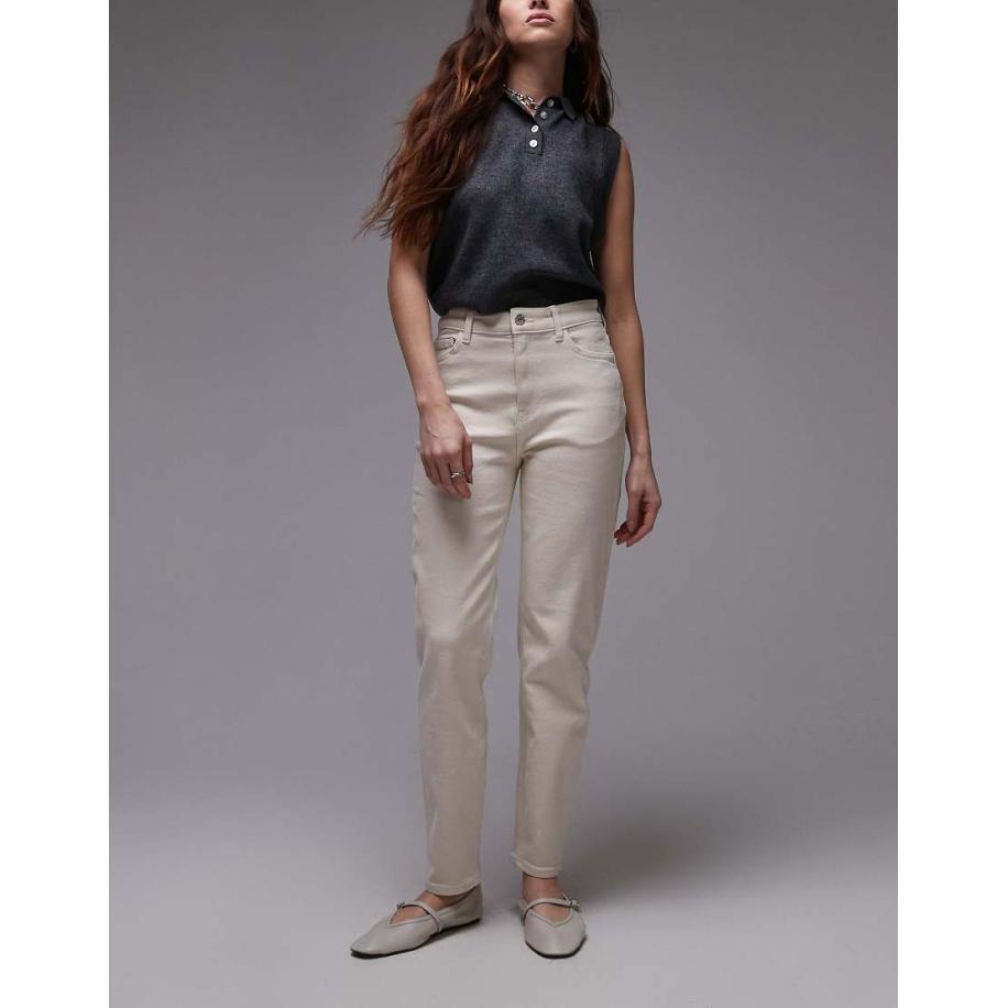 Mango New Mom Ruimvallende jeans in wit Wit