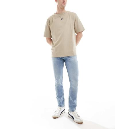 BOSS Orange - Delaware - Slim-fit jeans in lichte wassing-Blauw