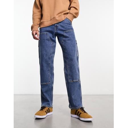Levi's - Workwear Capsule - Jeans met rechte pasvorm in blauw met wassing en zijzakken