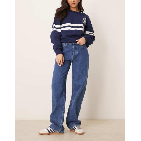 Calvin Klein Jeans Losse jeans in jaren 90 stijl in mid-wash-Blauw