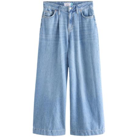 Next Next Bandplooi jeans blauw