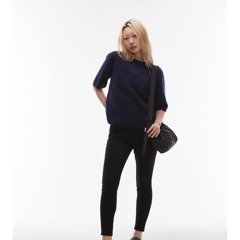 Topshop Petite Jamie Skinny jeans met hoge taille in zwart Zwart