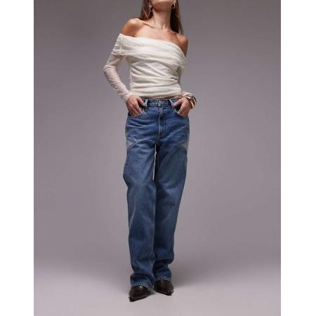 Mango Jeans met sterrenprint in blauw