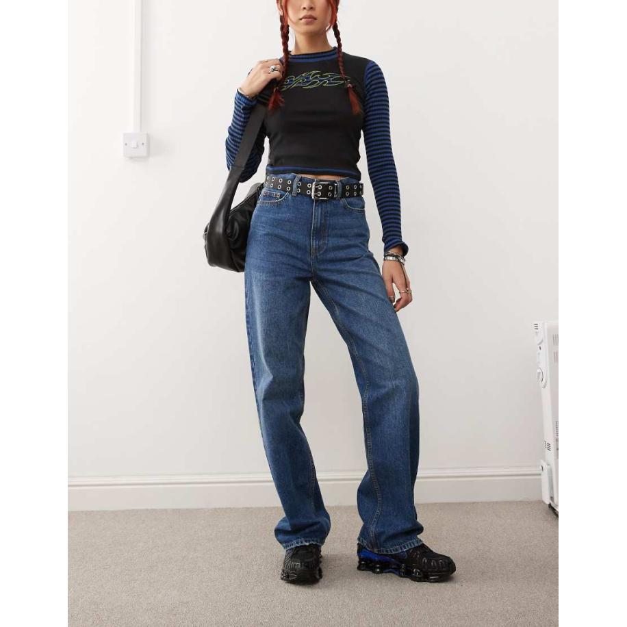 Dr. Denim Dash Regular-fit jeans met rechte pijpen in middenblauw stone met spray Blauw