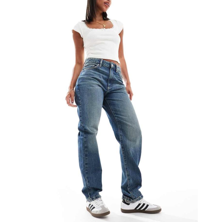 Cotton On Original Rechte jeans in blauwe schemering denim Blauw