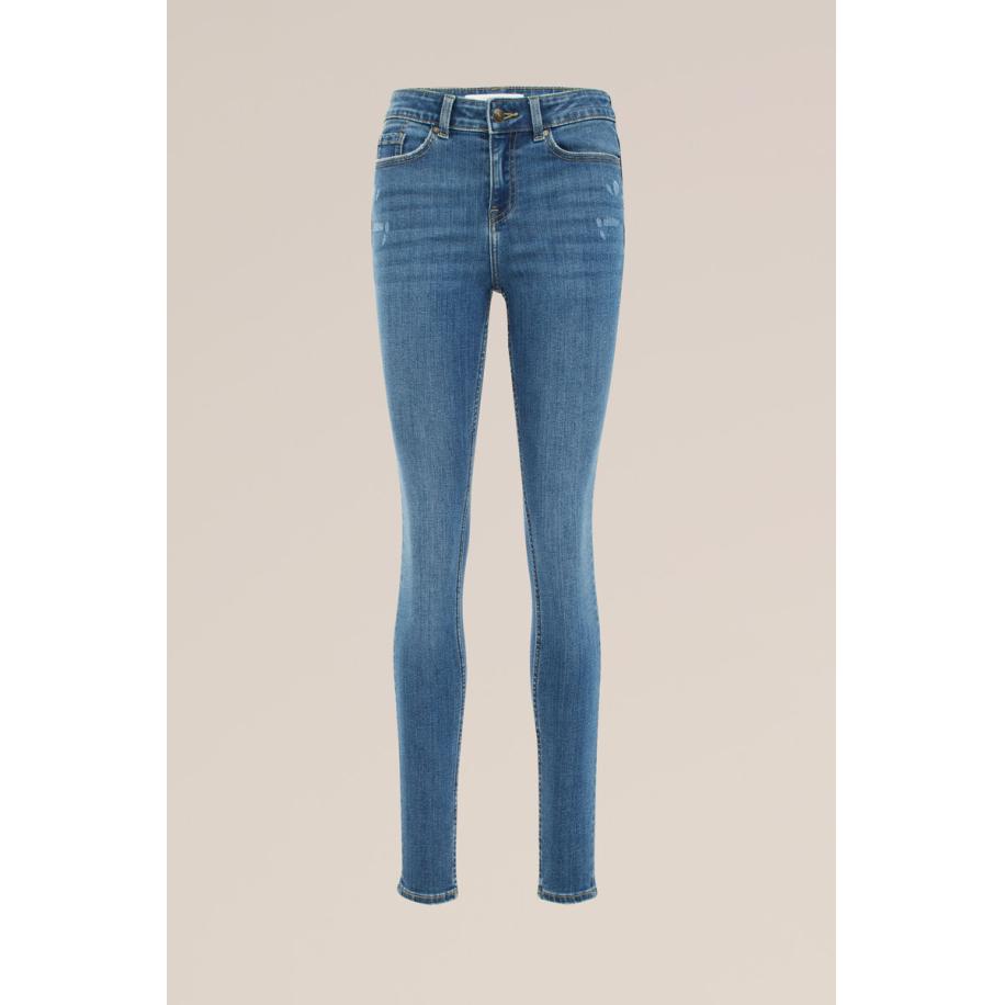 Blue Ridge dames superskinny jeans - THE HUGGER - Super Skinny Fit - Donkerblauw - Katoen - Maat: 26/30 Blauw