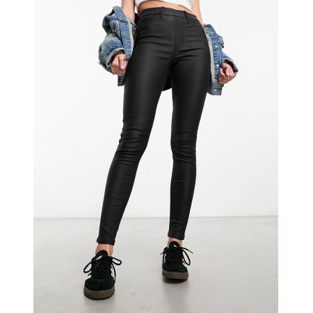 New Look Jegging met coating in zwart