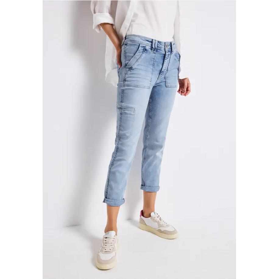 Street One Cargo jeans in Loose Fit Blauw