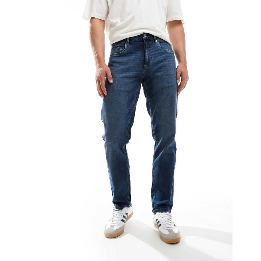 Farah - Elm - Smalle jeans in denim wash-Blauw Blauw