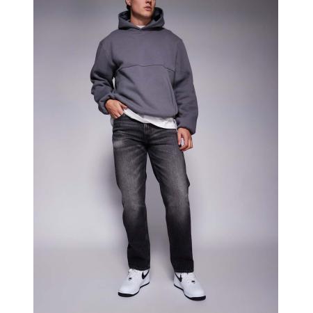 ASOS DESIGN - Rechte stretchjeans in zwarte wassing