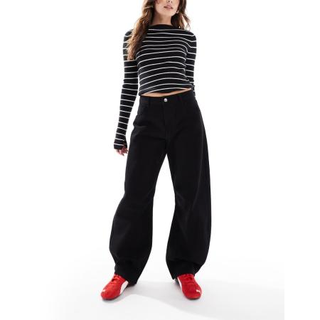 Miss Selfridge Jeans met barrel pijpen in zwart