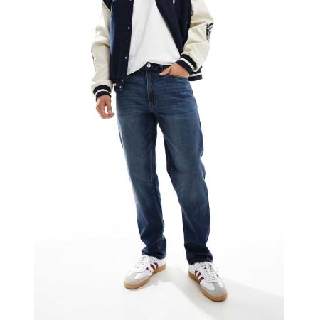 Farah - Norwood - Losse jeans in 'wear indigo'-Blauw