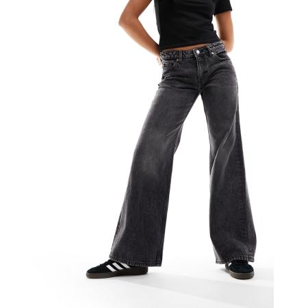 Monki Imoo Jeans met lage taille in zwart