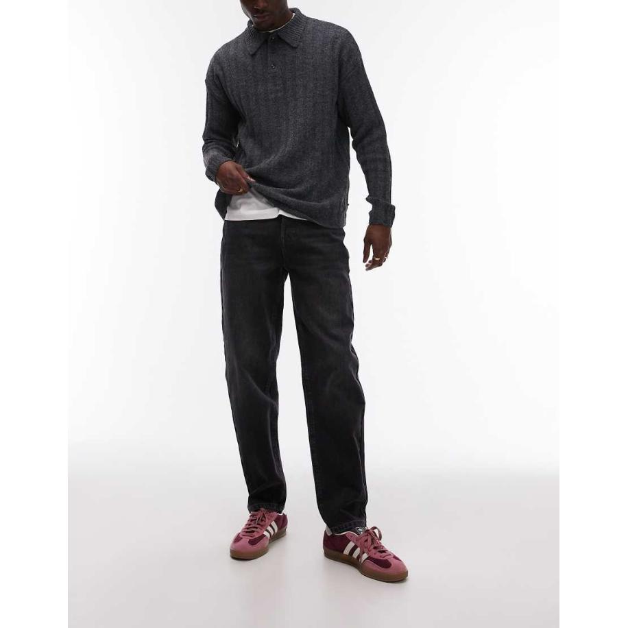 Topman - Toelopende jeans in grijs met wassing Grijs