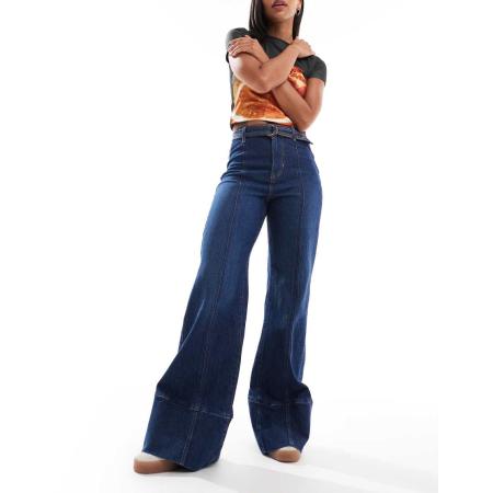 Free People Ryla Jeans met A-lijn en hoge taille in blauw