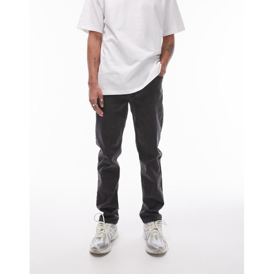 Topman - Smalle jeans in zwart met wassing Zwart