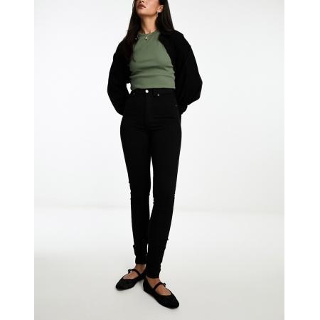 Dr Denim Solitaire Super skinny jeans met hoge taille in zwart