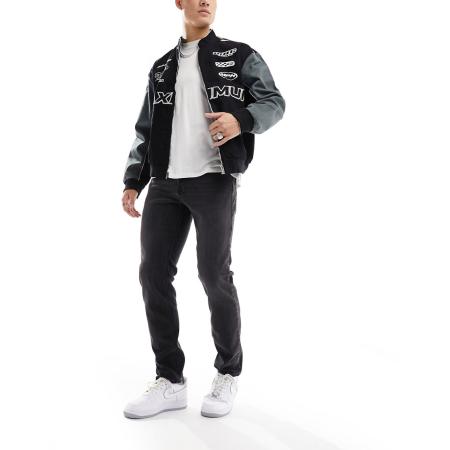Jack & Jones Essentials - Mike - Jeans met toelopende pasvorm in zwart met wassing
