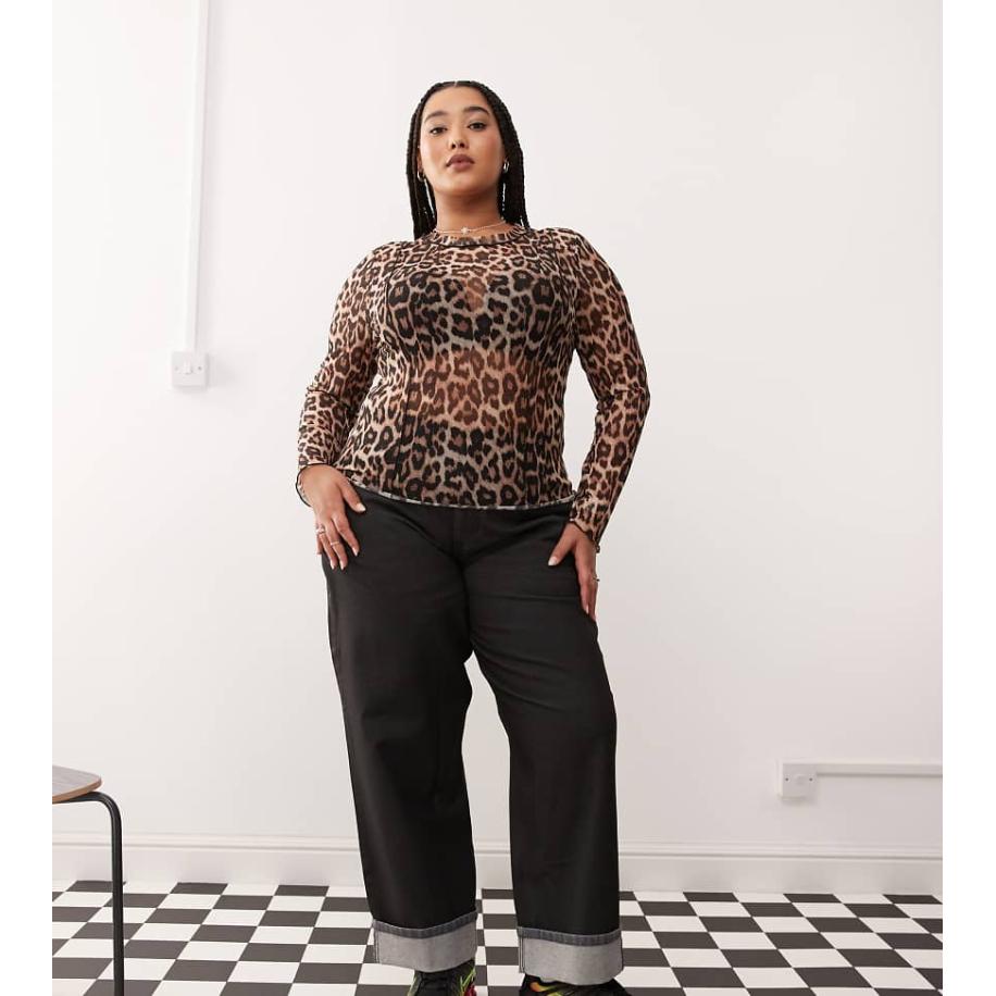 COLLUSION X001 Plus Anti-fit jeans met coating in zwart Zwart