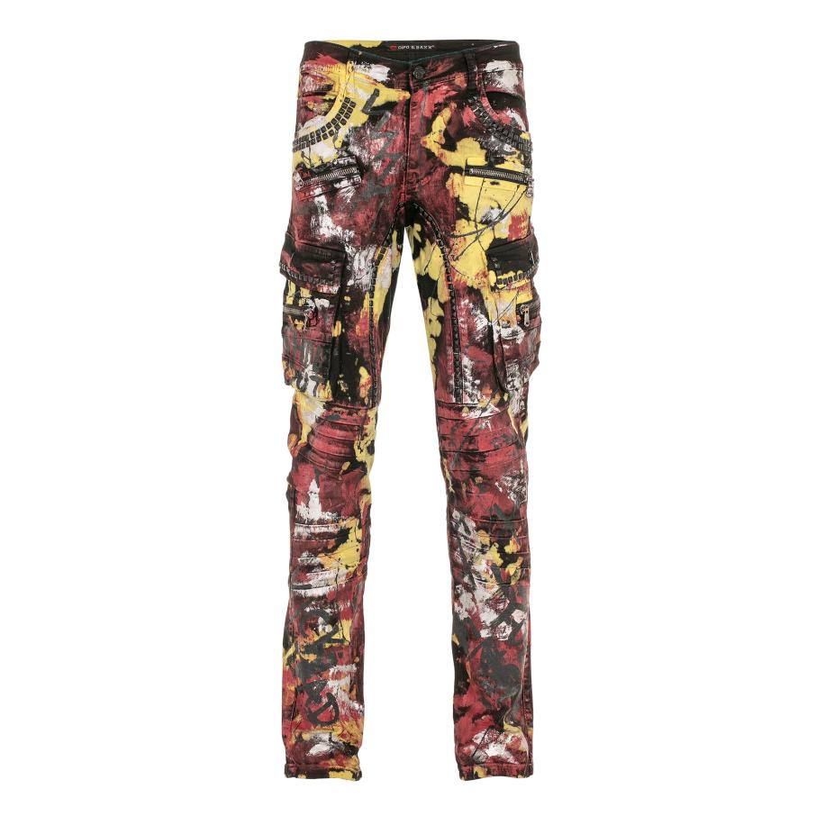 Cipo & Baxx CIPO & BAXX Jeans geel / rood / zwart -