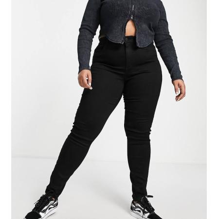 Noisy May Curve Skinny jeans met hoge taille in zwart
