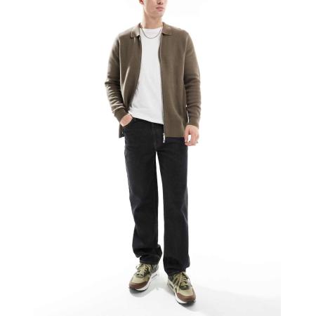 ASOS DESIGN - Jeans van onbewerkt denim met rechte pijpen-Blauw