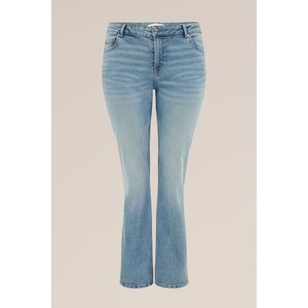 Blue Ridge dames Mid rise bootcut jeans met superstretch - Curve mid waist - Lichtblauw - Katoen - Plus Size Maat: 44
