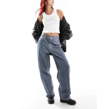 COLLUSION x001 Antifit jeans met zilveren coating