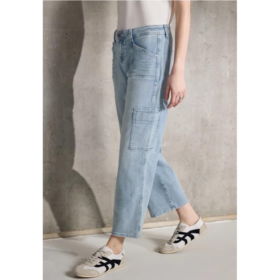 Street One Cargo jeans met rechte pijpen Blauw