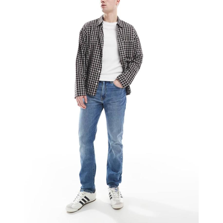 Levi's - 502 - Jeans met toelopende pasvorm in mid-wash-Blauw Blauw