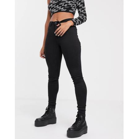 Noisy May Callie Skinny jeans met hoge taille in zwart